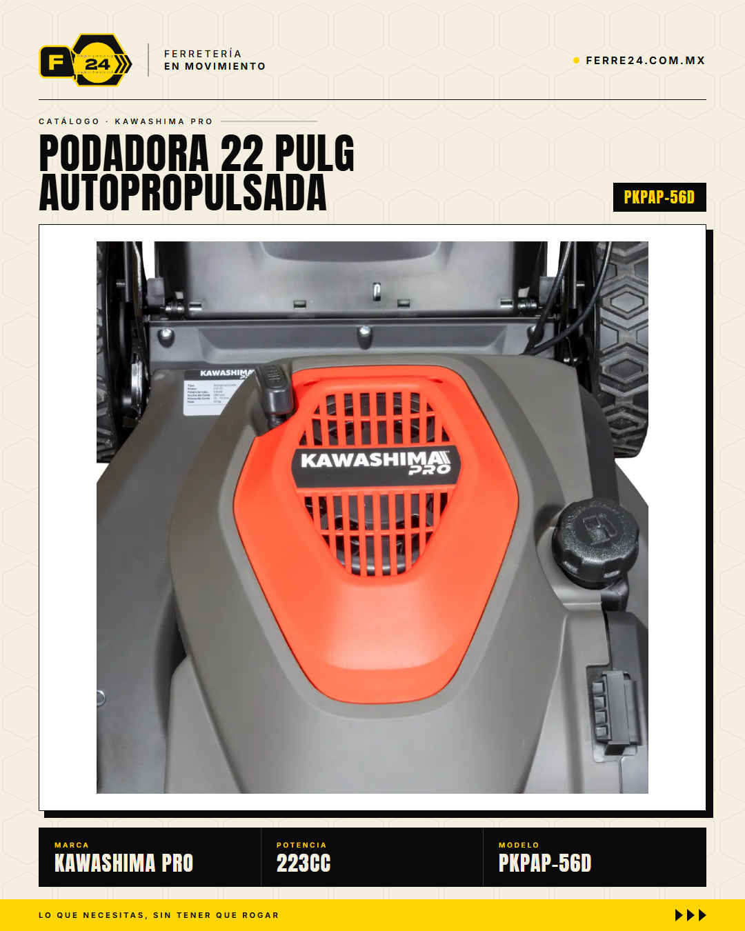 Podadora Autopropulsada 22" 223cc 3 en 1 - Kawashima Pro · sec_004