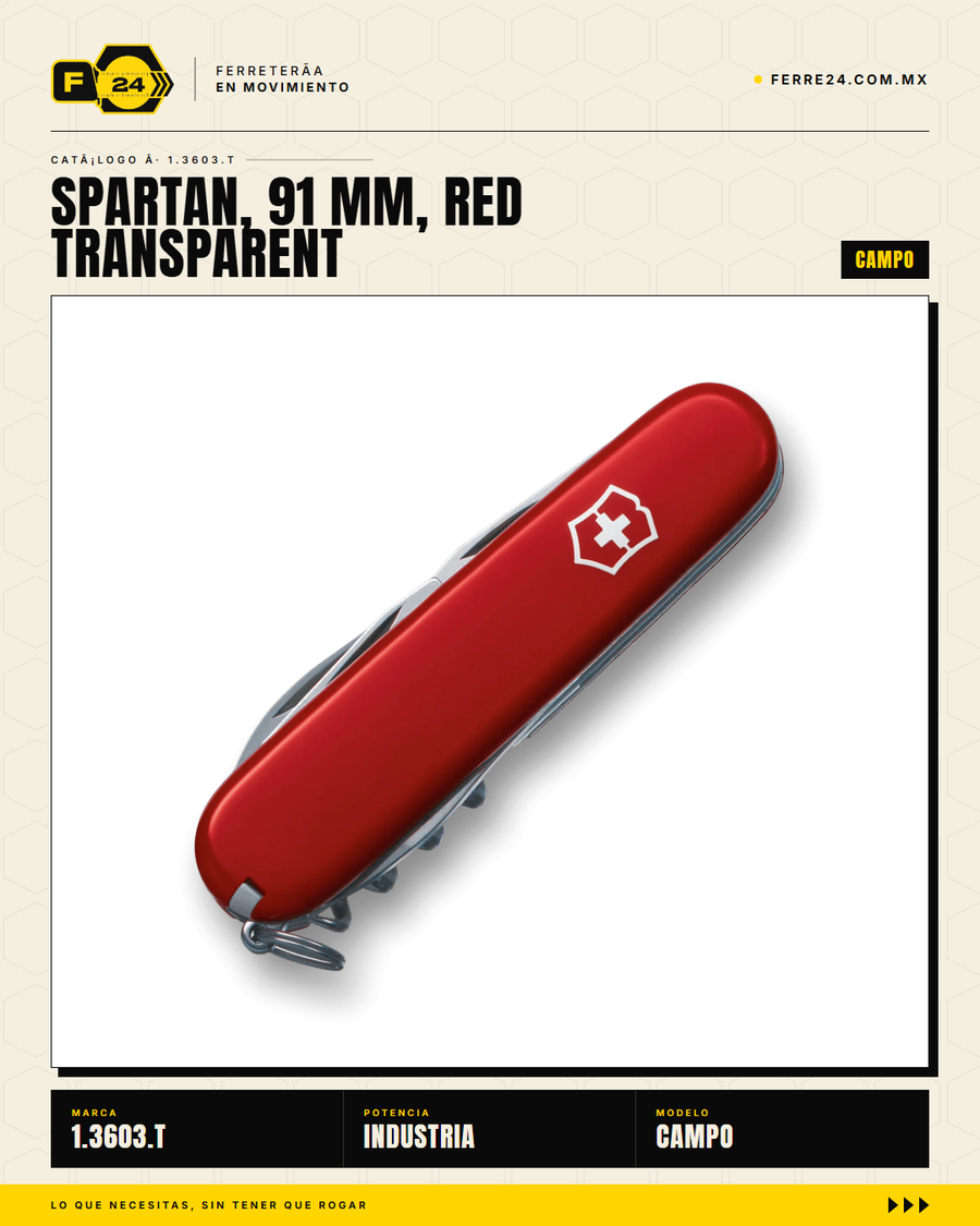 Victorinox Spartan 91mm Rojo Transparente — Navaja 16 Funciones — vista alternativa