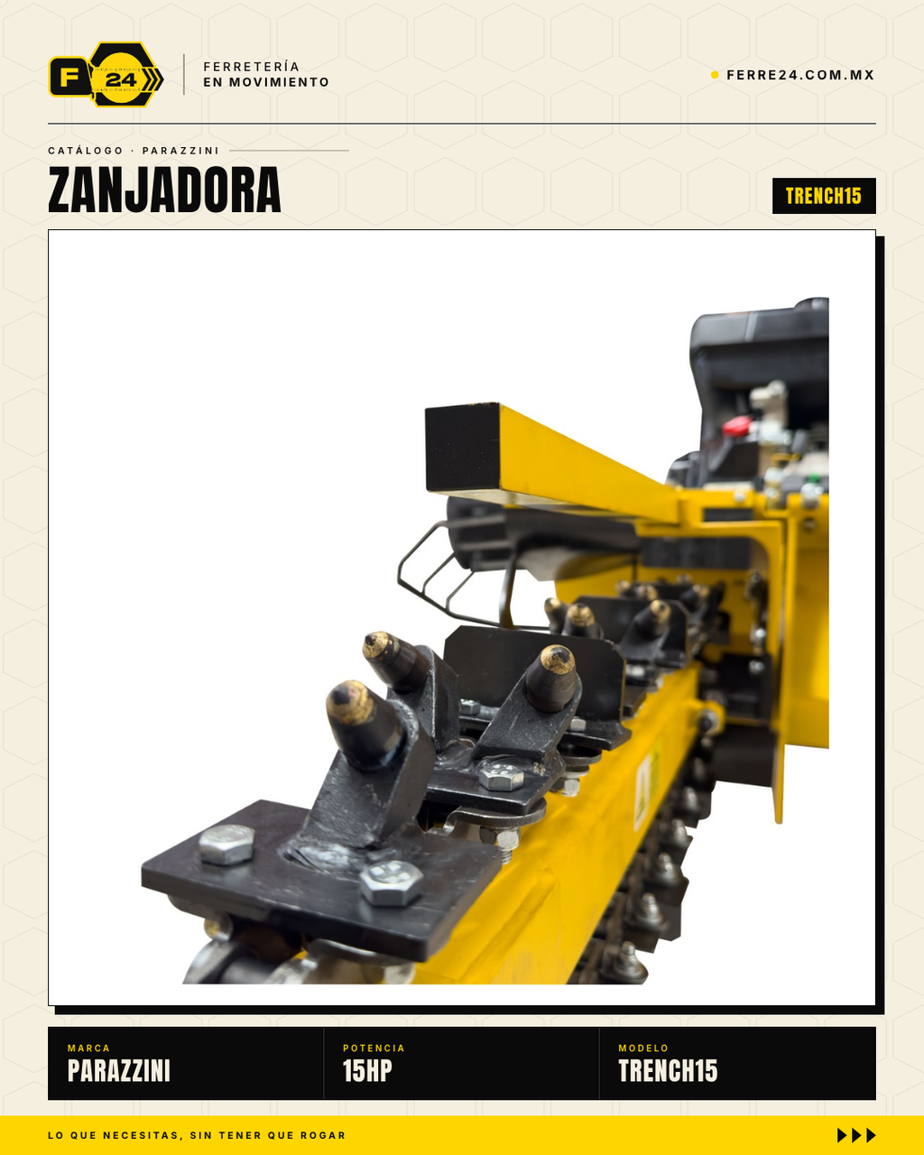 Zanjadora Parazzini TRENCH15 — Motor 15 HP con doble filtro de aire · sec_004