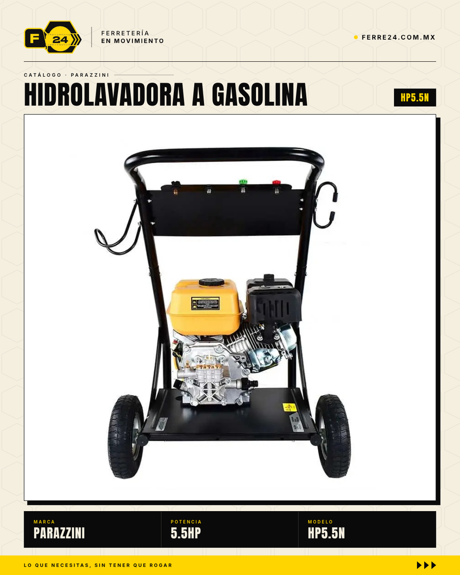 Hidrolavadora a Gasolina Parazzini HP5.5 — 2,200 PSI / 5.5 HP / 4 Tiempos · sec_004_hp55_detalle