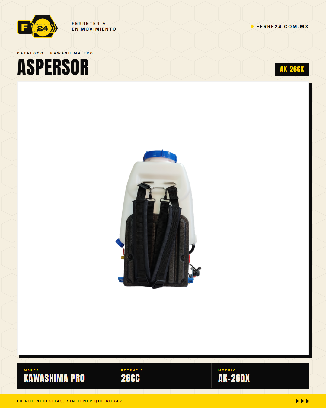 Aspersor de Mochila 26 cc — Motor Honda GX25, Tanque de 25 L · sec_005