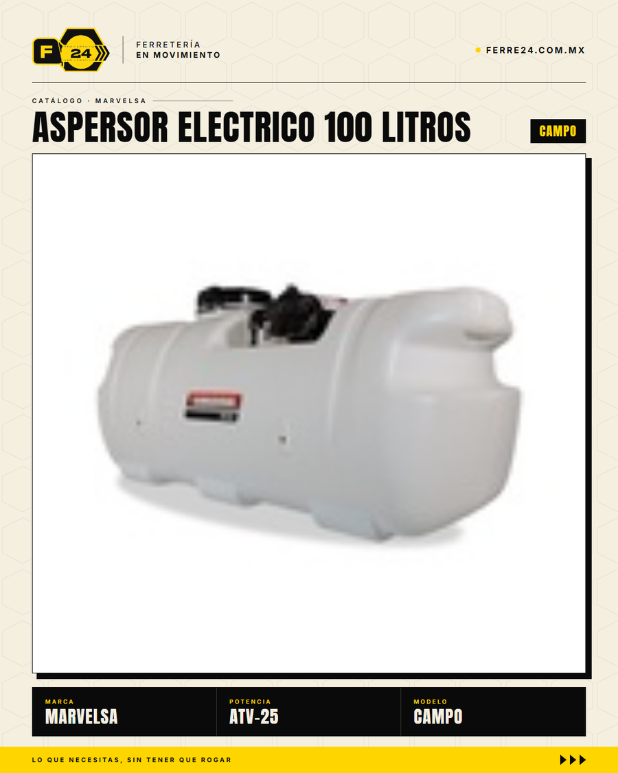 Kawashima ATV-25 — Aspersor Eléctrico 100 Litros. Sin ruido. Sin humo. Sin esfuerzo. · sec_005