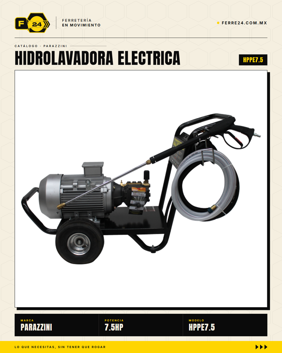 Hidrolavadora Industrial Trifásica 5.5 kW · 3,191 PSI Parazzini Pro · sec_005