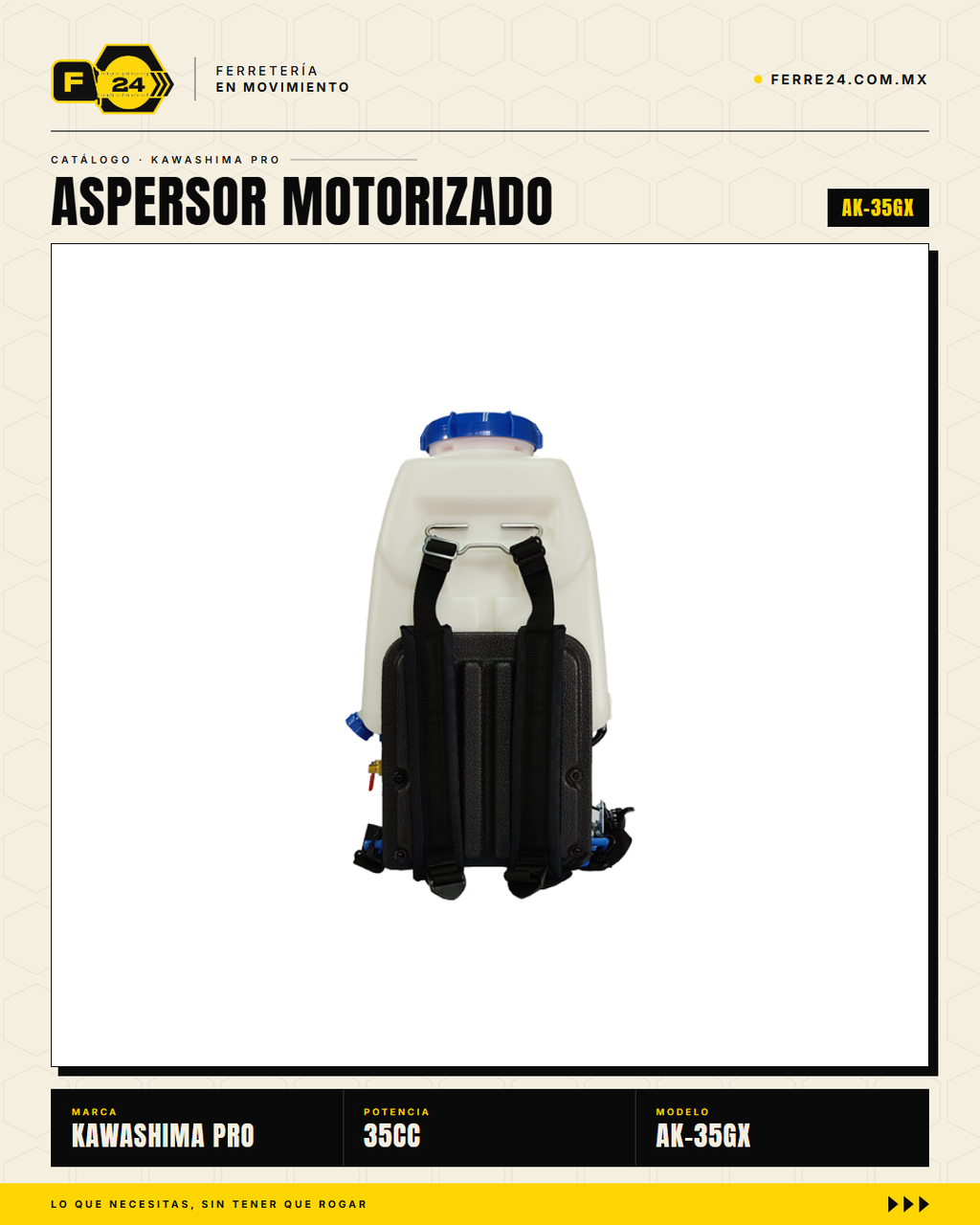 Aspersor de Mochila 35 cc — Motor Honda GX35, Tanque de 25 L · sec_005