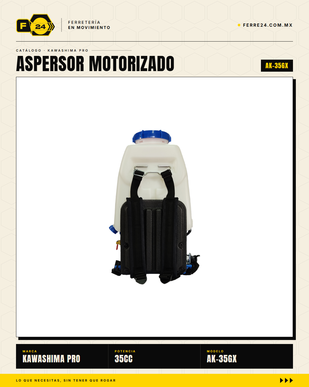 Aspersor de Mochila 35 cc — Motor Honda GX35, Tanque de 25 L · sec_005