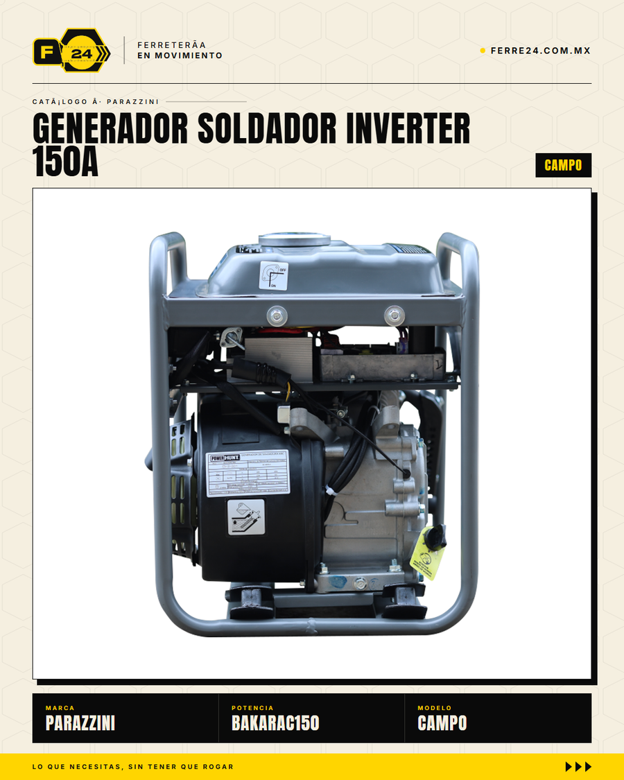 BAKARAC150 — aplicación soldadura en campo sin electricidad
