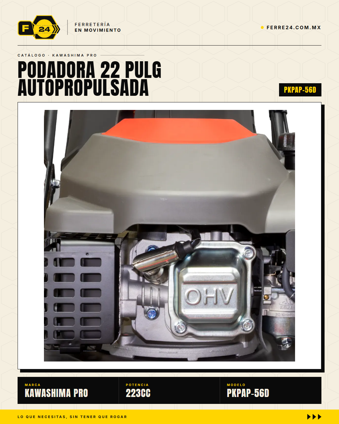 Podadora Autopropulsada 22" 223cc 3 en 1 - Kawashima Pro · sec_005