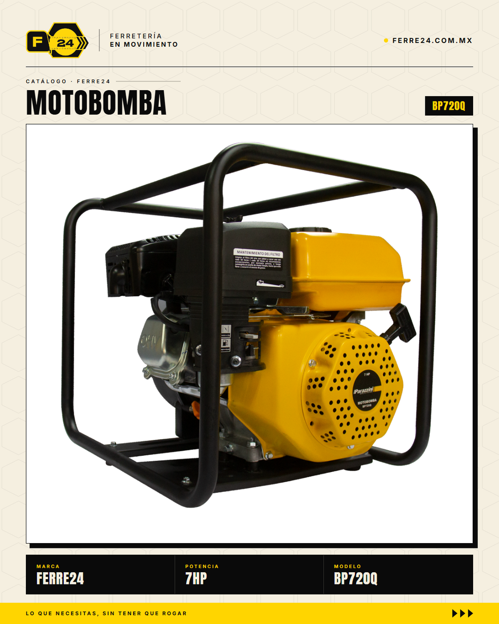 Motobomba para Químicos 7 HP — 2", Autocebante · sec_005