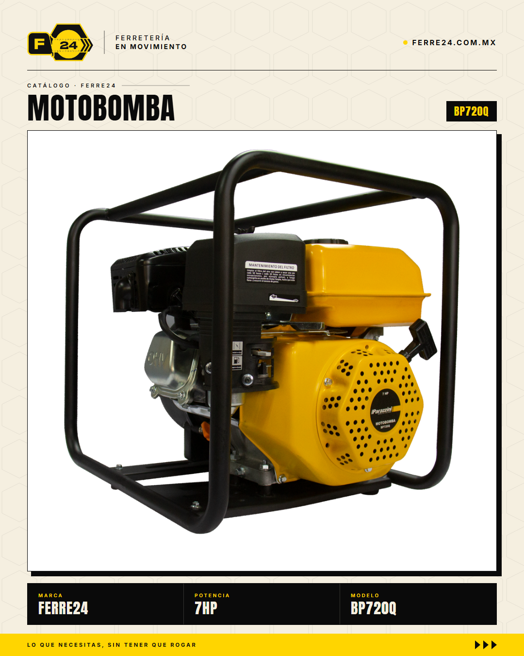 Motobomba para Químicos 7 HP — 2", Autocebante · sec_005