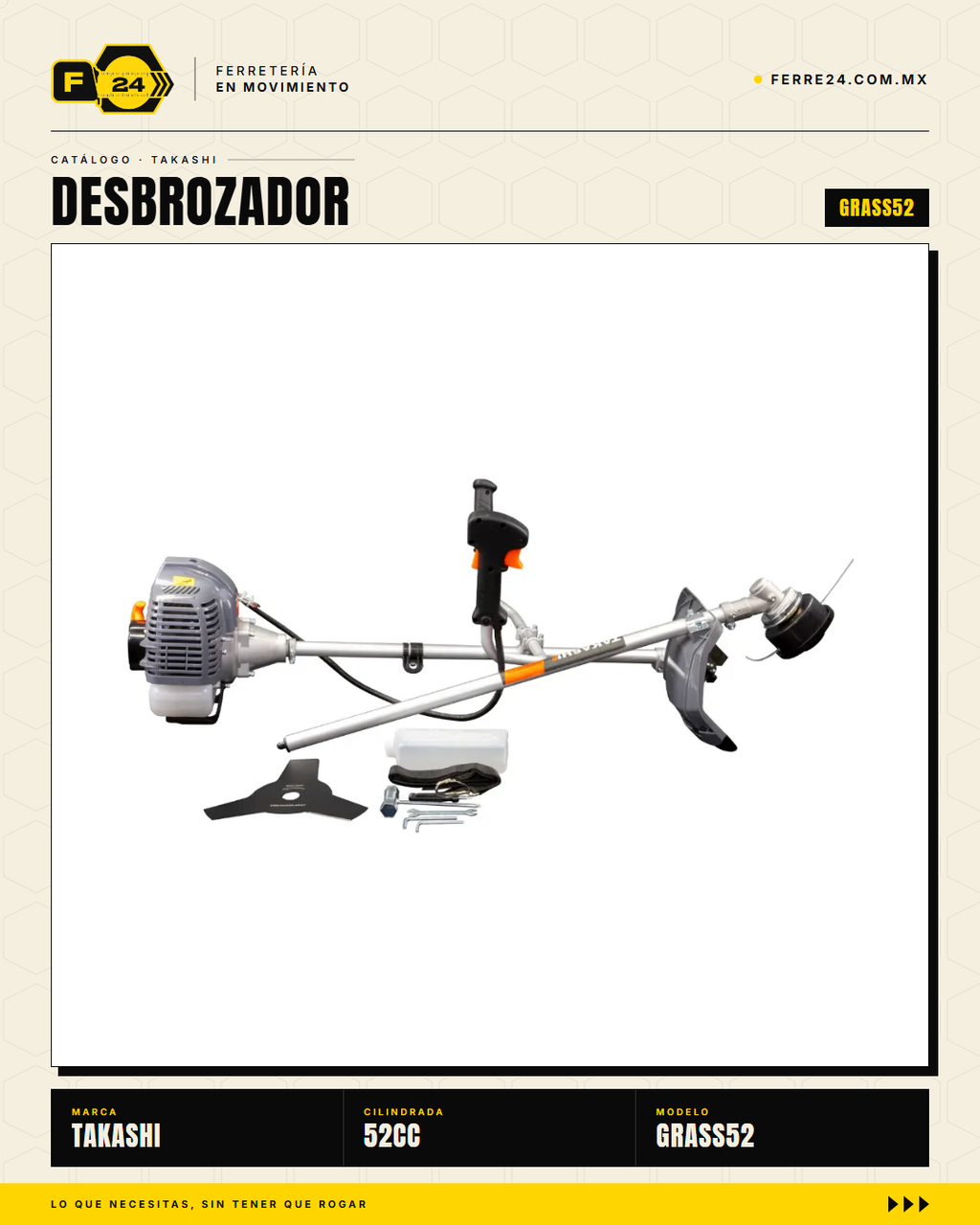 Desbrozadora Takashi GRASS52 52 cc — Guarda Ancha, Kit Completo · sec_005