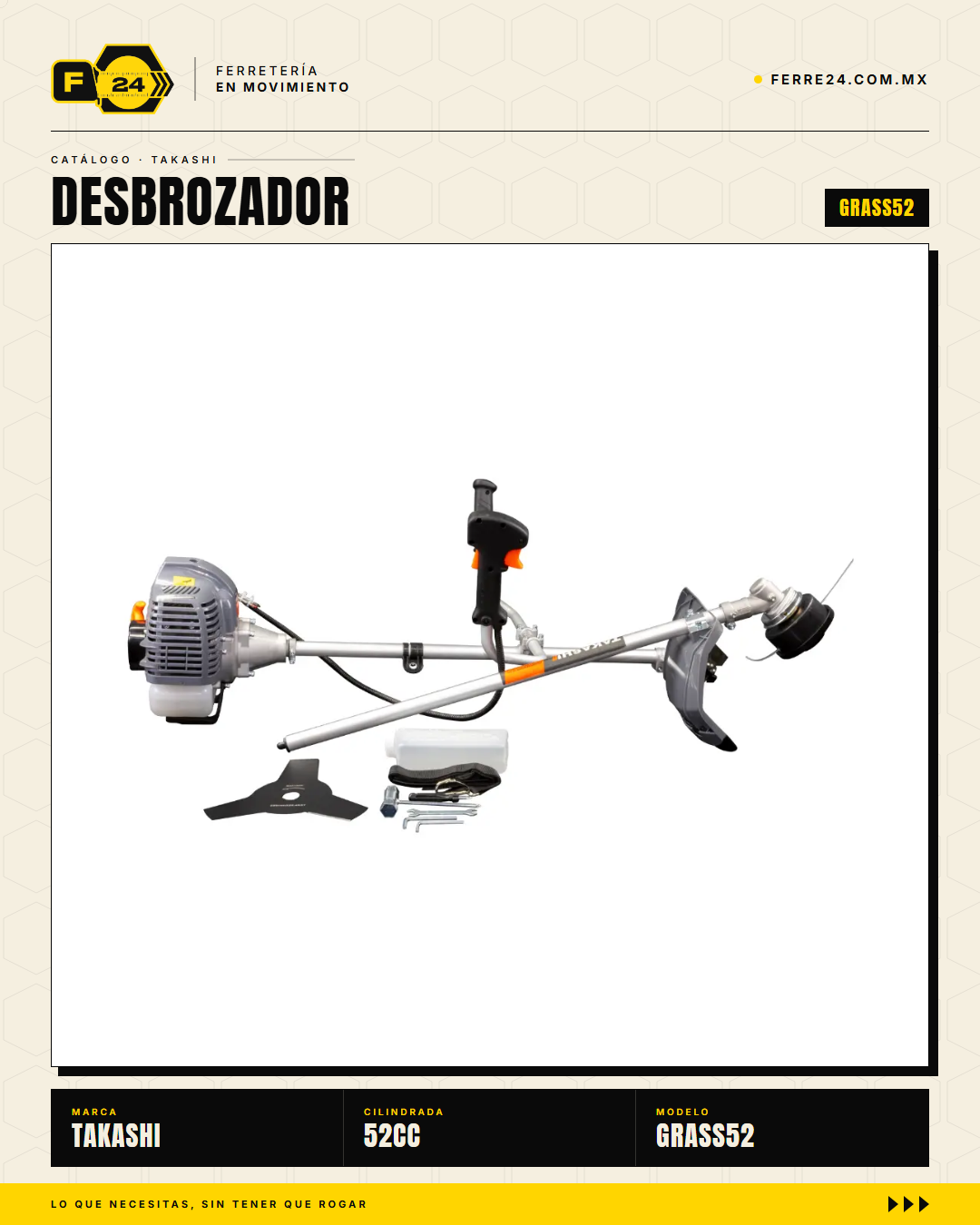 Desbrozadora Takashi GRASS52 52 cc — Guarda Ancha, Kit Completo · sec_005