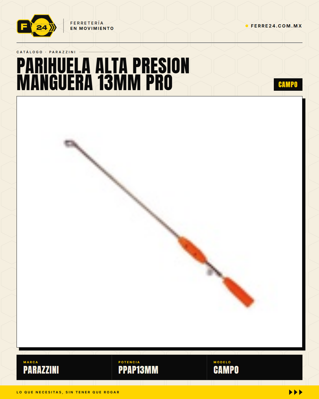 Parihuela Alta Presión Manguera 13 mm PRO — Fumigación Profesional en Grandes Extensiones · sec_005