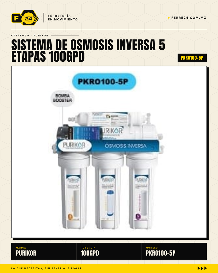 Sistema de ósmosis inversa Purikor 5 etapas 100gpd · sec_005