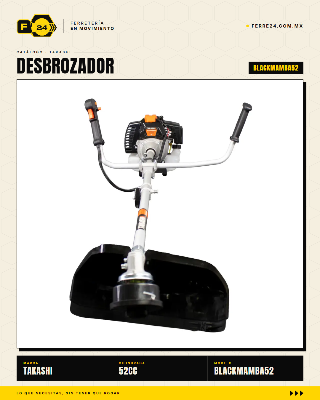 Desbrozadora Takashi BLACKMAMBA52 52 cc — Eje Partido · sec_005