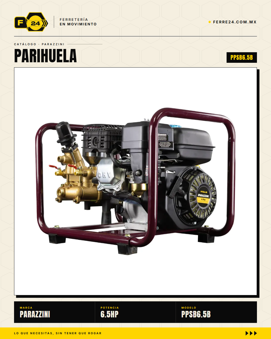 Aspersora Motorizada Parazzini 6.5 HP — Bomba Membrana para Herbicidas y Fungicidas · sec_005