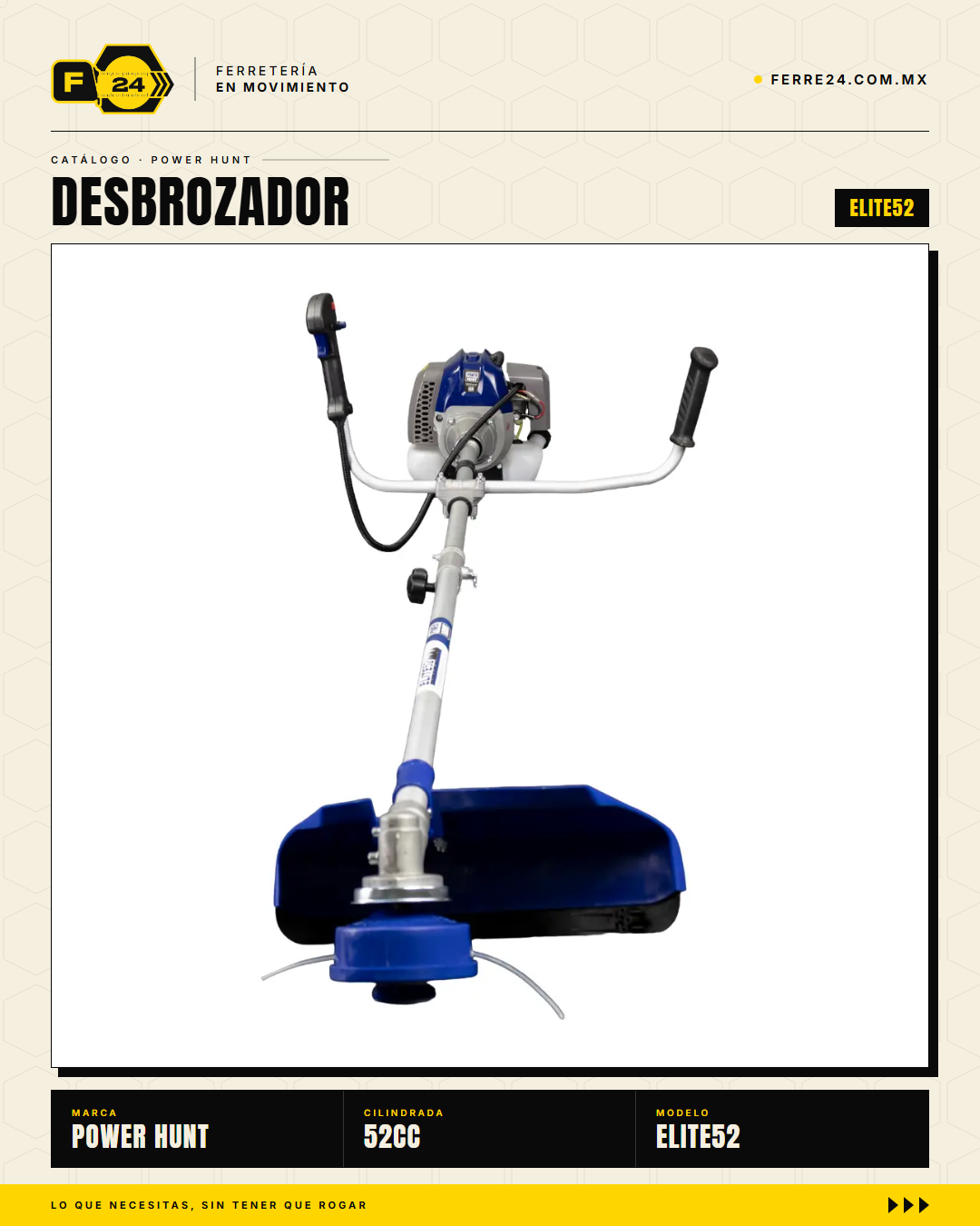 Desbrozadora Power Hunt ELITE52 52 cc — Eje Partido · sec_005