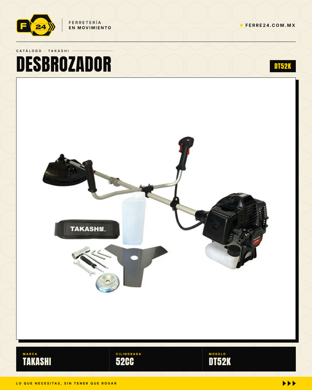 Desbrozadora Takashi DT52K 52 cc — Eje Entero, Kit Completo · sec_005