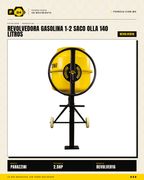 Revolvedora a Gasolina ½ Saco — Olla de 140 L, 2.5 m³/h · sec_005