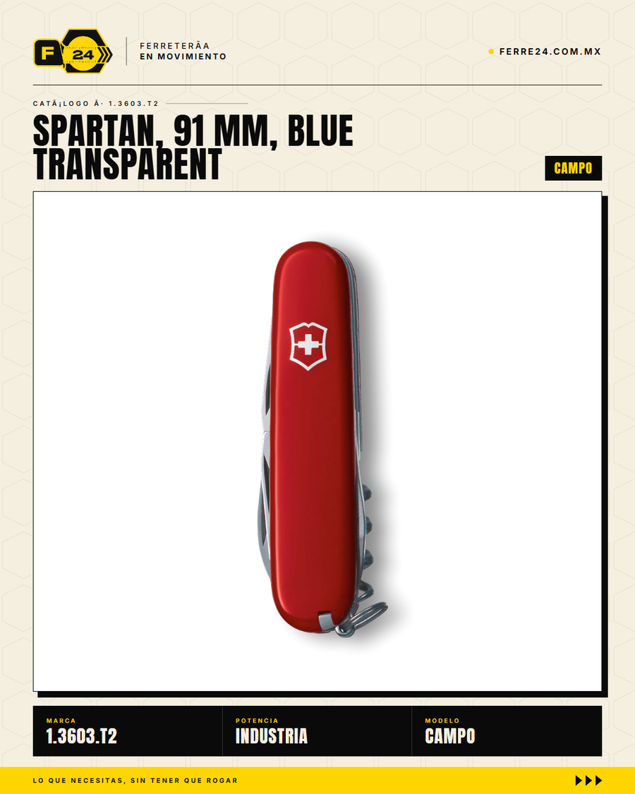 Victorinox Spartan 91mm Azul Transparente — Navaja 16 Funciones — vista alternativa