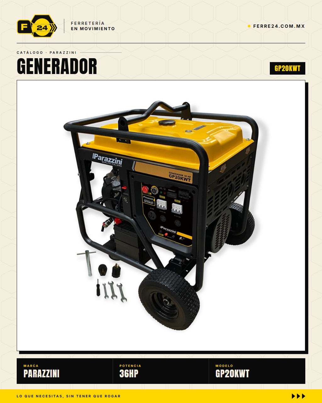 Generador Parazzini 20 kW Gasolina V-Twin 36 HP — GP20KWT · sec_005