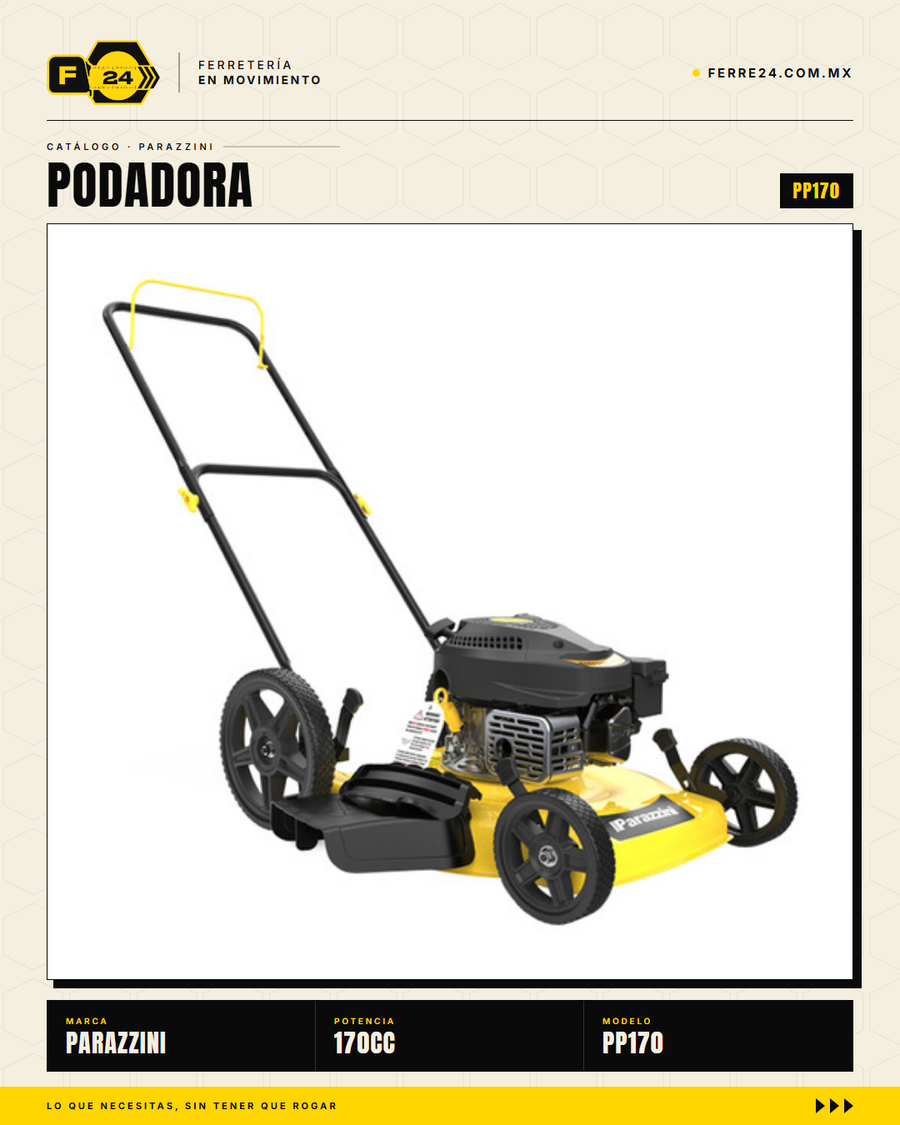 Podadora Parazzini Pro 170cc Autopropulsada — Cuchilla 21 Pulg · sec_005