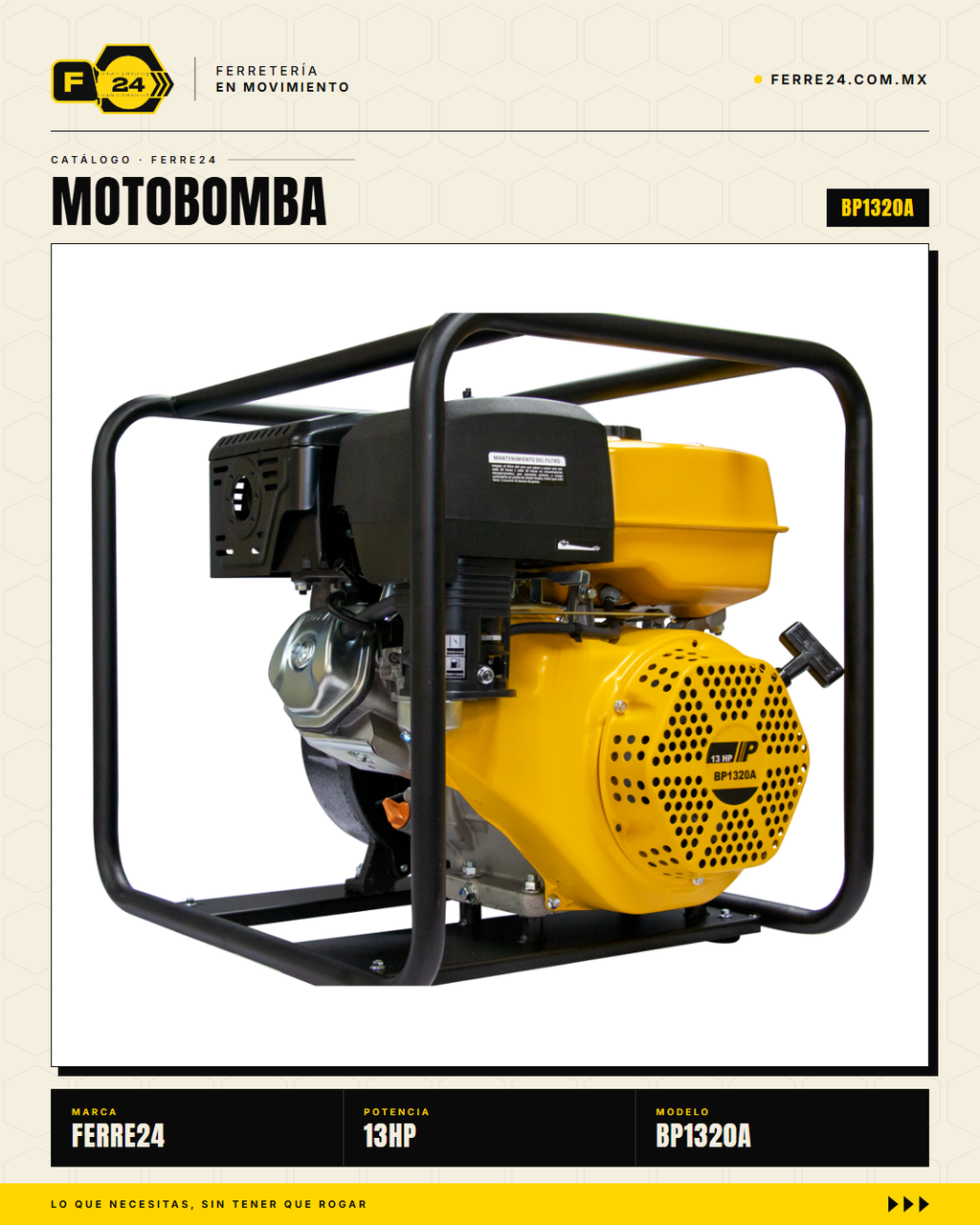 Motobomba Alta Presión 13 HP — 2", 85 m de Altura · sec_005