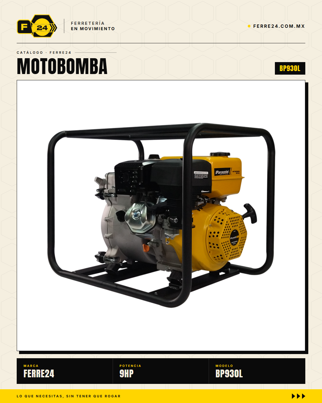 Motobomba para Lodos 9 HP — 3", Autocebante · sec_005