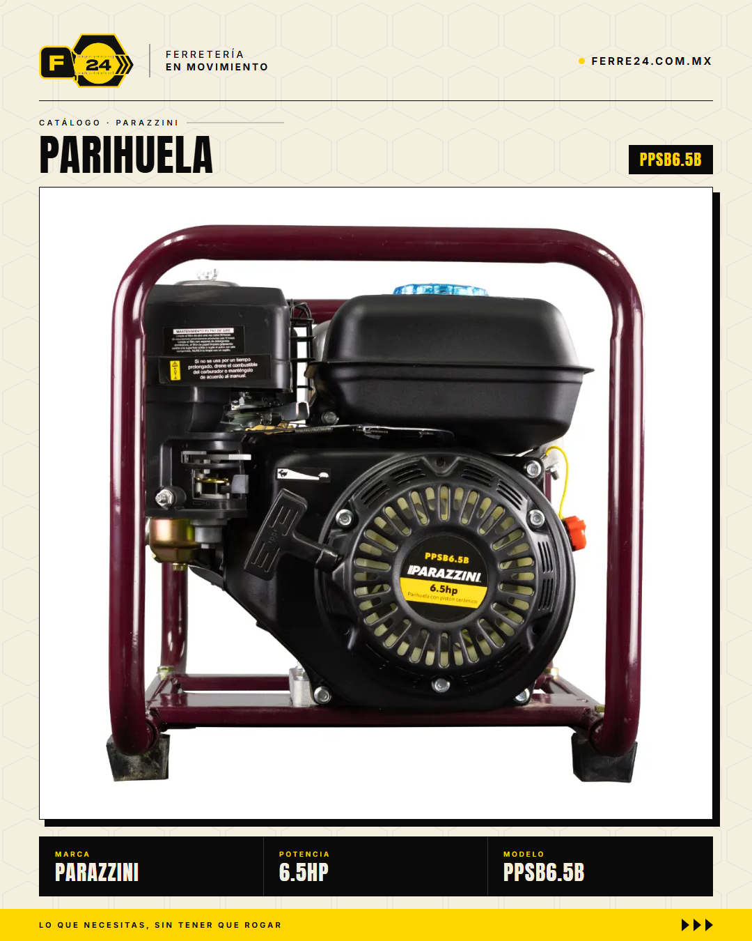 Aspersora Motorizada Parazzini 6.5 HP — Bomba Membrana para Herbicidas y Fungicidas · sec_006