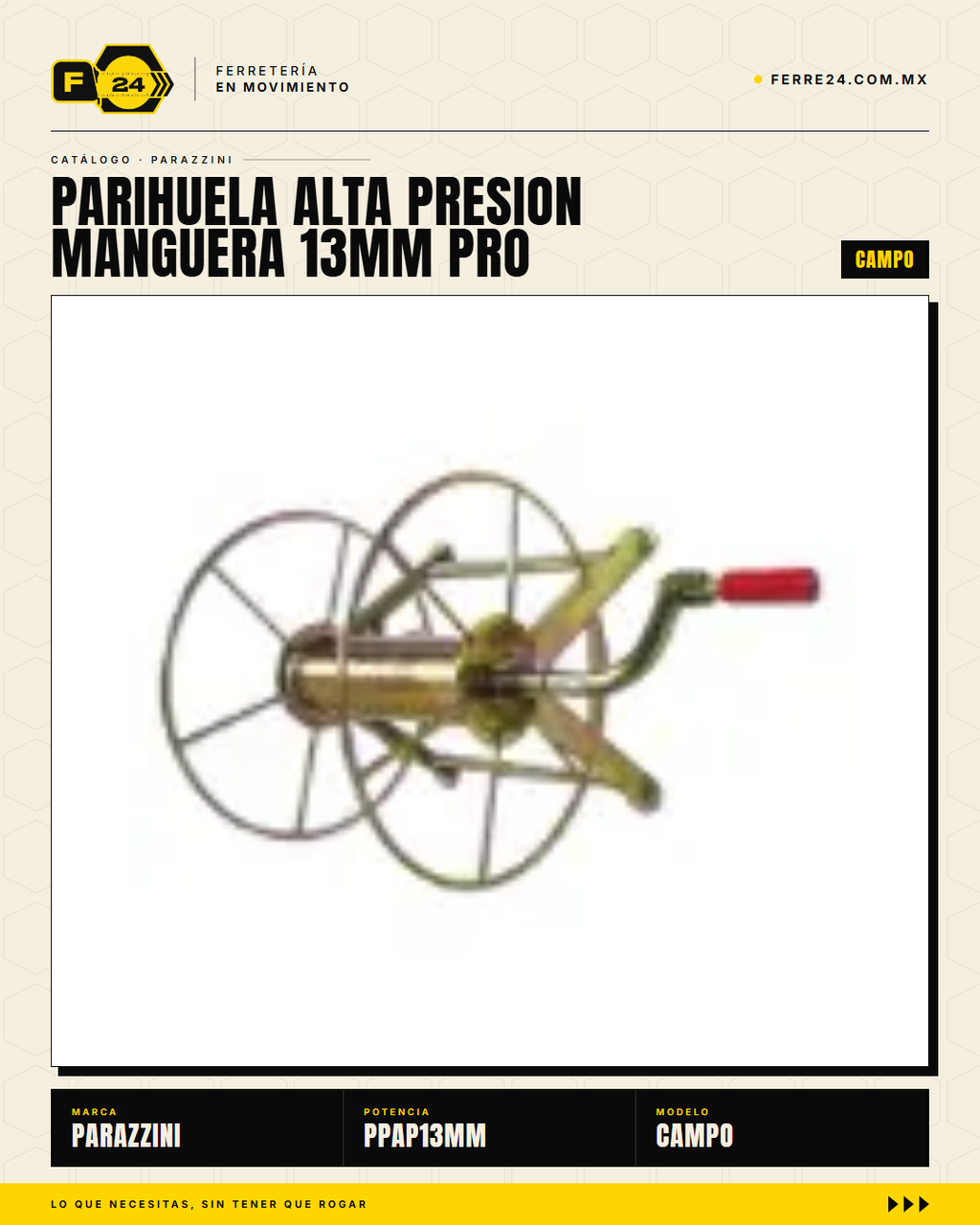 Parihuela Alta Presión Manguera 13 mm PRO — Fumigación Profesional en Grandes Extensiones · sec_006
