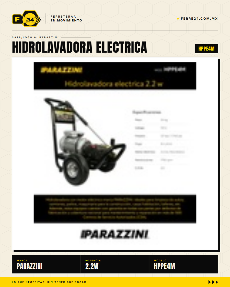 Hidrolavadora Eléctrica Parazzini HPPE4M — 1,740 PSI / 2.5 GPM · sec_006