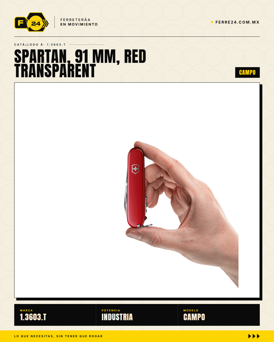 Victorinox Spartan 91mm Rojo Transparente — Navaja 16 Funciones — vista alternativa