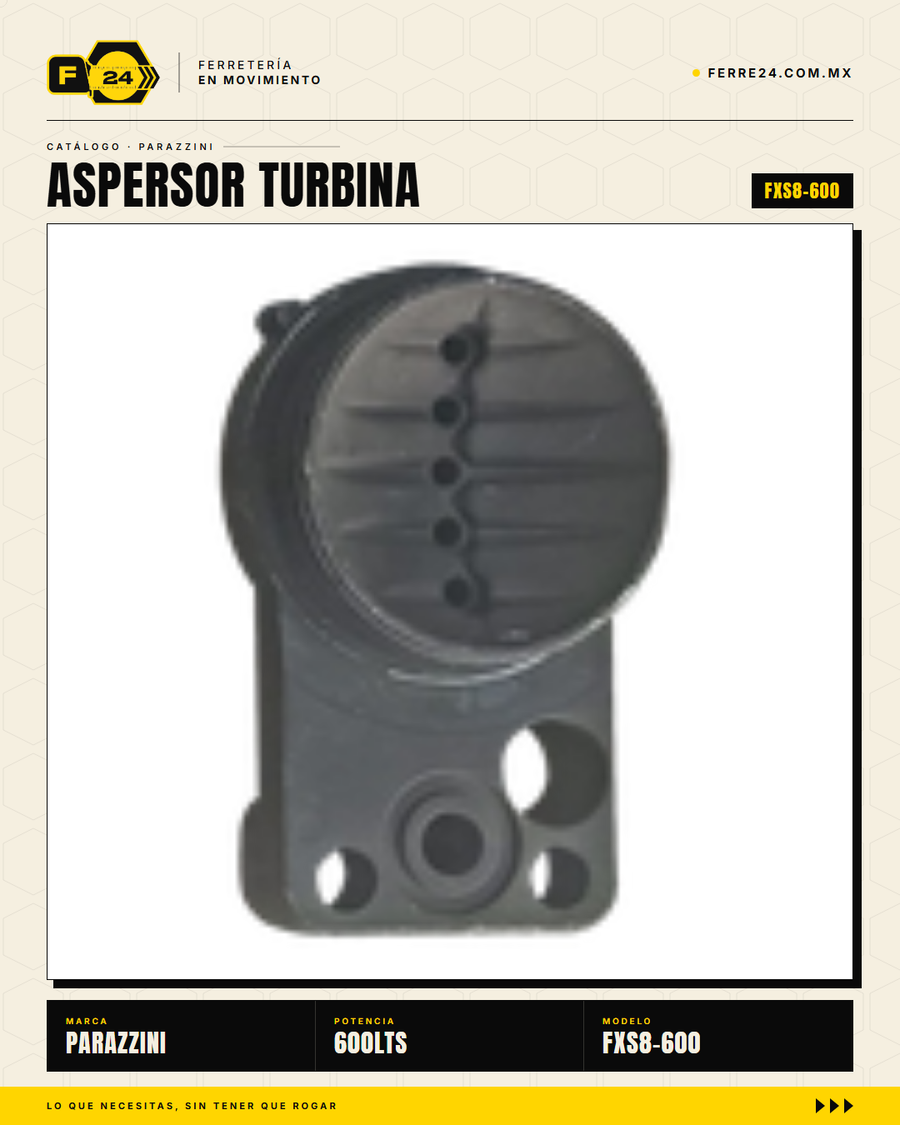 Aspersor Turbina Parazzini 600 L — PTO 50 HP · 32" · 24 Boquillas · sec_006