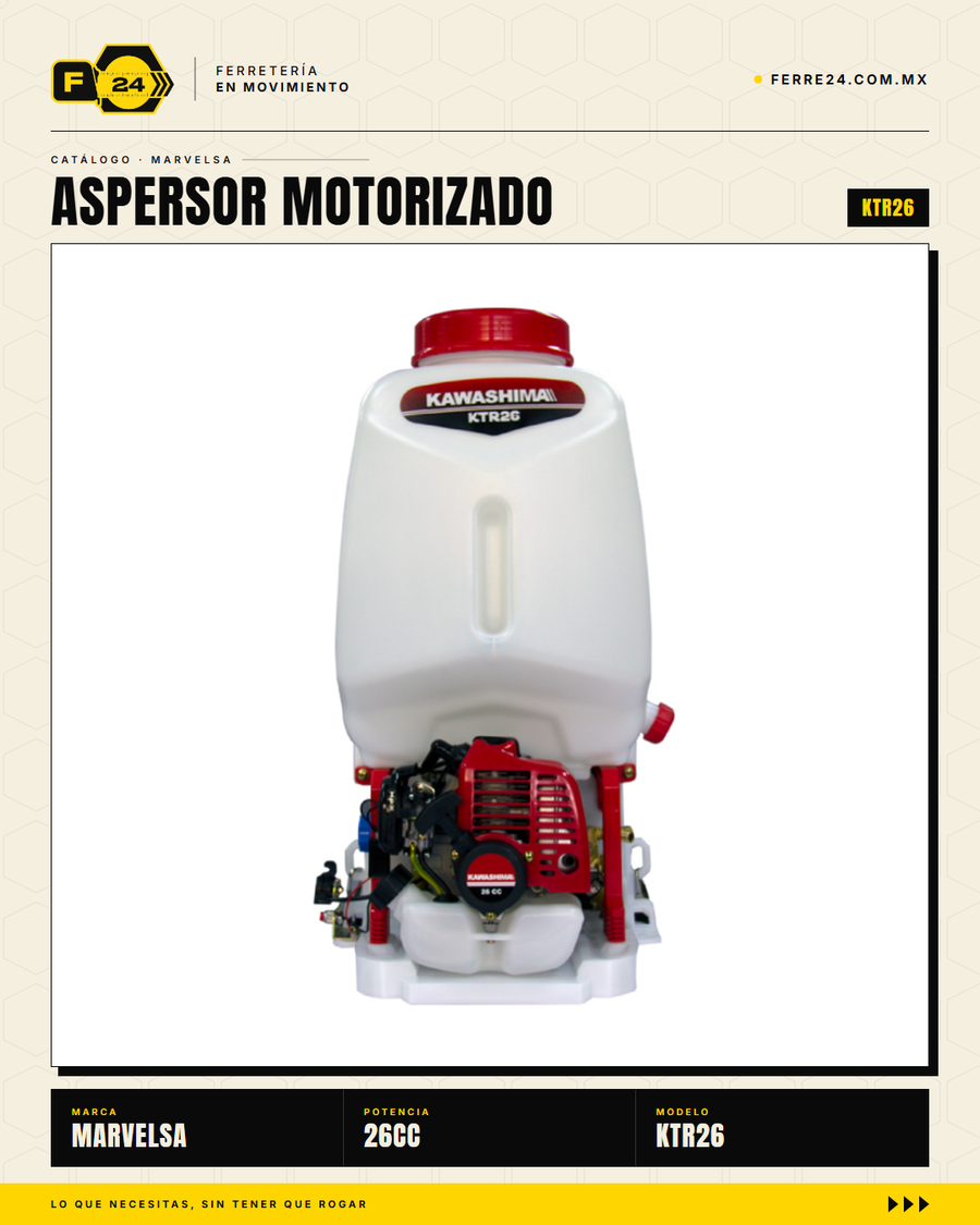 Kawashima KTR26 — Aspersor Motorizado 26 cc con Bomba Rompeolas y Tanque 22 L · sec_006