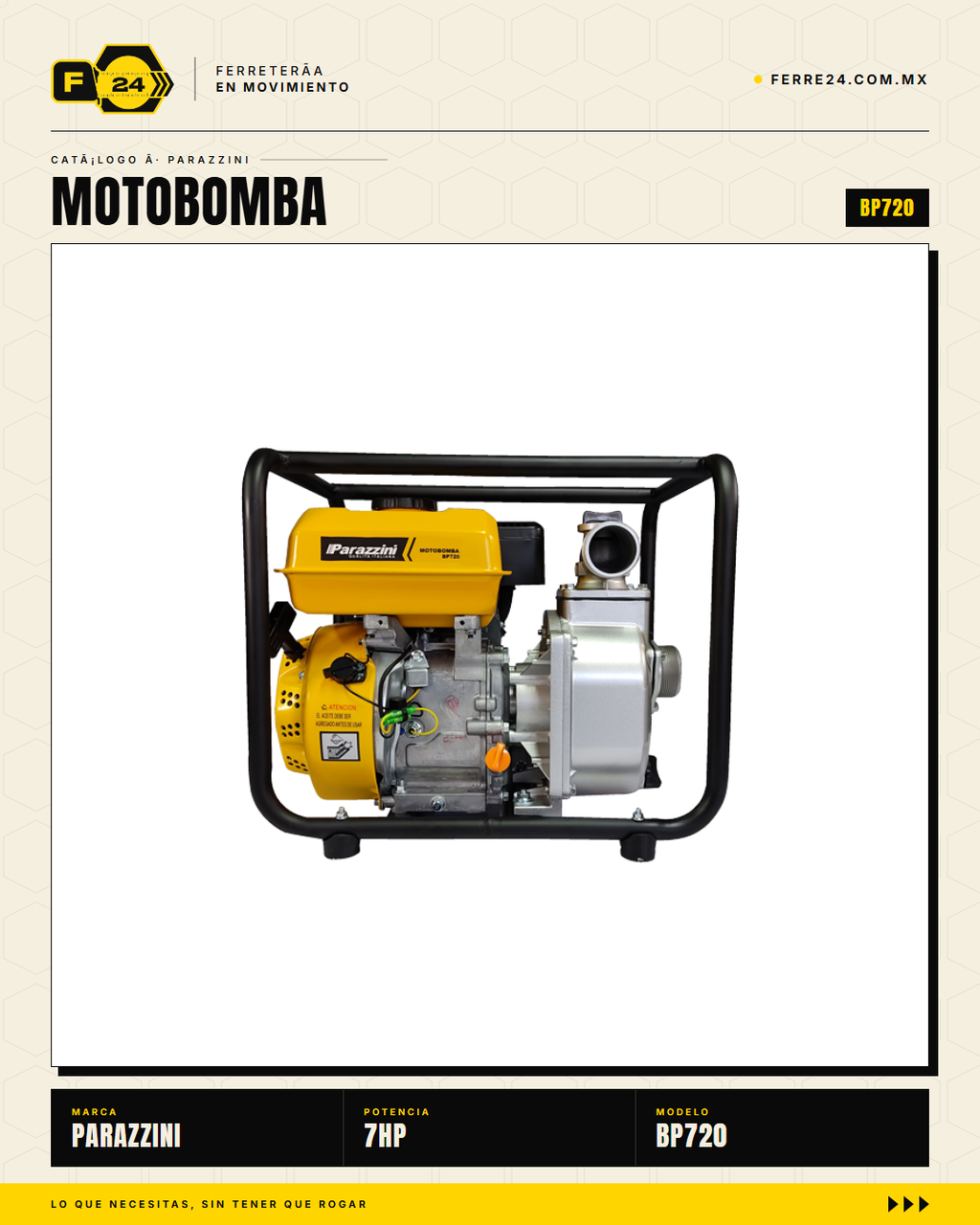 BP720 — bomba autocebante detalle