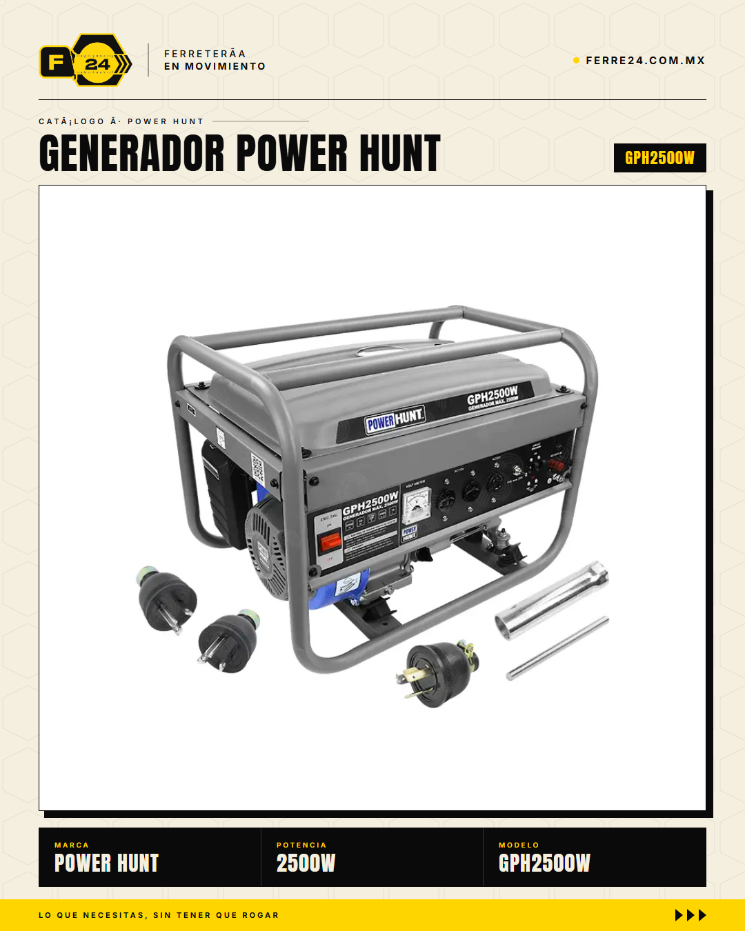GPH2500W — accesorios incluidos