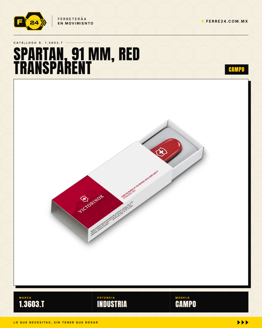 Victorinox Spartan 91mm Rojo Transparente — Navaja 16 Funciones — vista alternativa