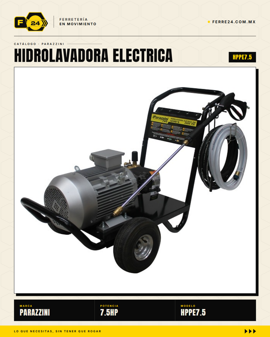 Hidrolavadora Industrial Trifásica 5.5 kW · 3,191 PSI Parazzini Pro · sec_007