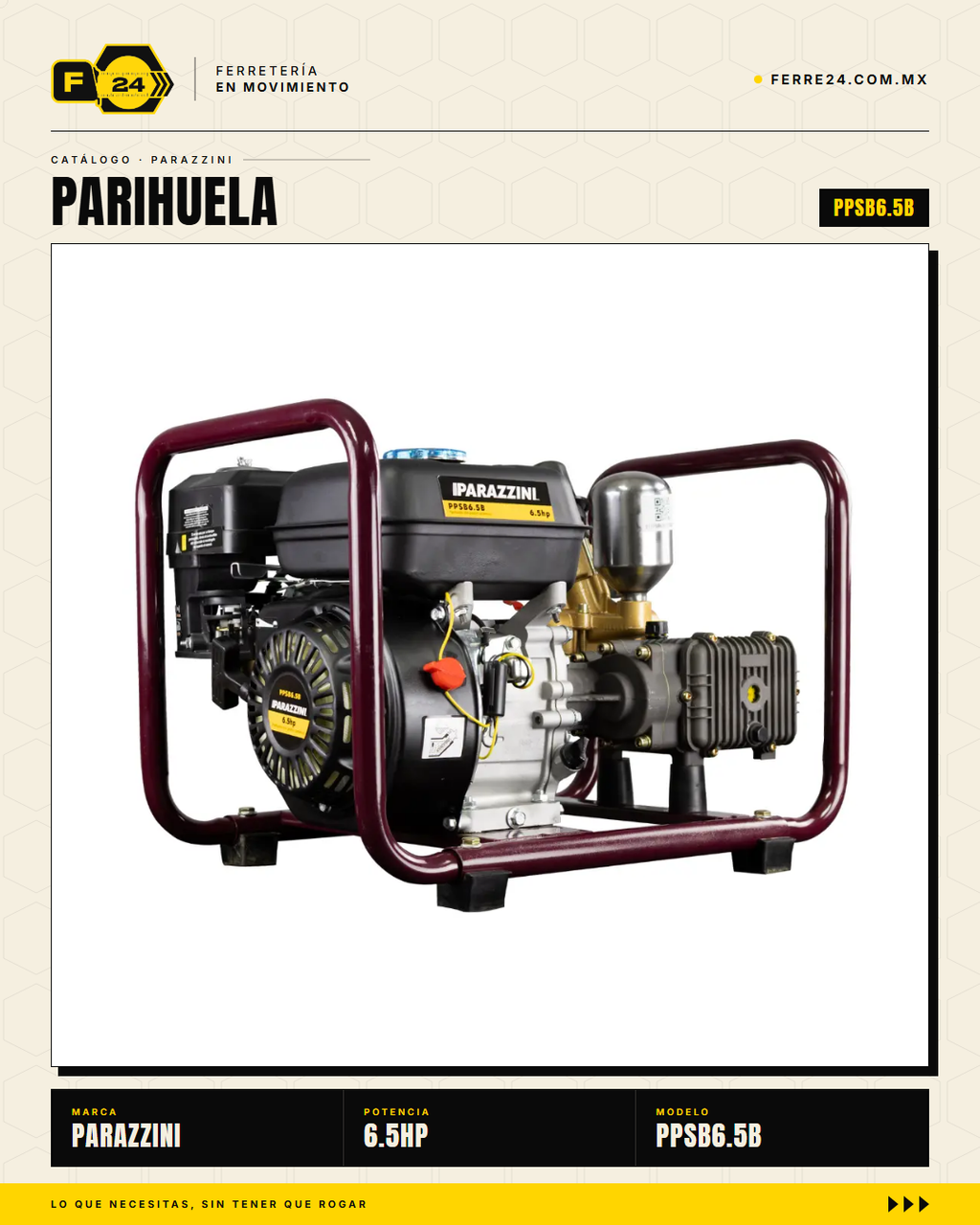 Aspersora Motorizada Parazzini 6.5 HP — Bomba Membrana para Herbicidas y Fungicidas · sec_007
