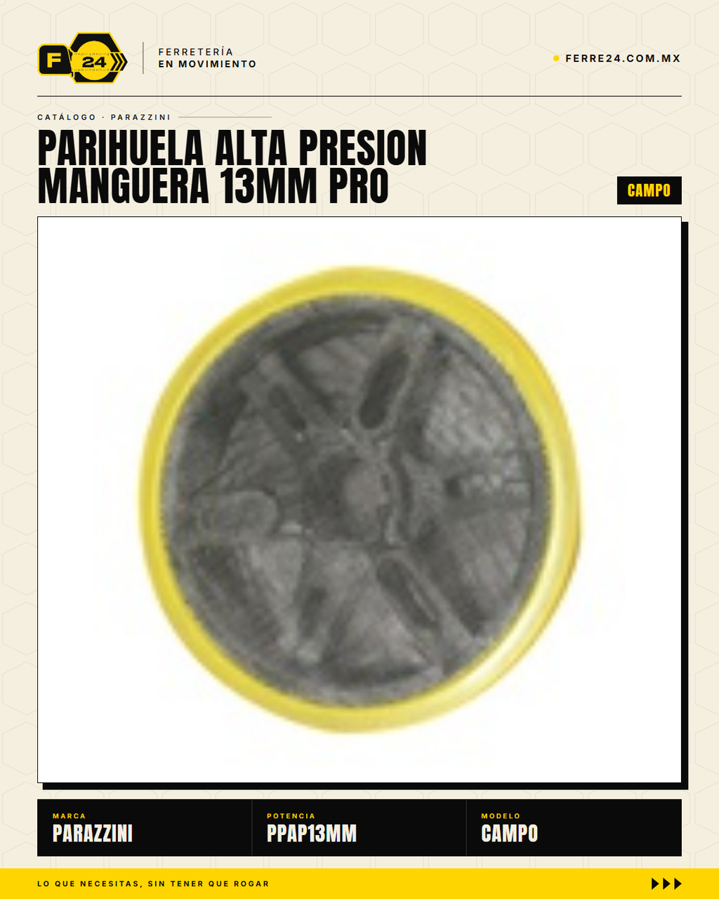 Parihuela Alta Presión Manguera 13 mm PRO — Fumigación Profesional en Grandes Extensiones · sec_007