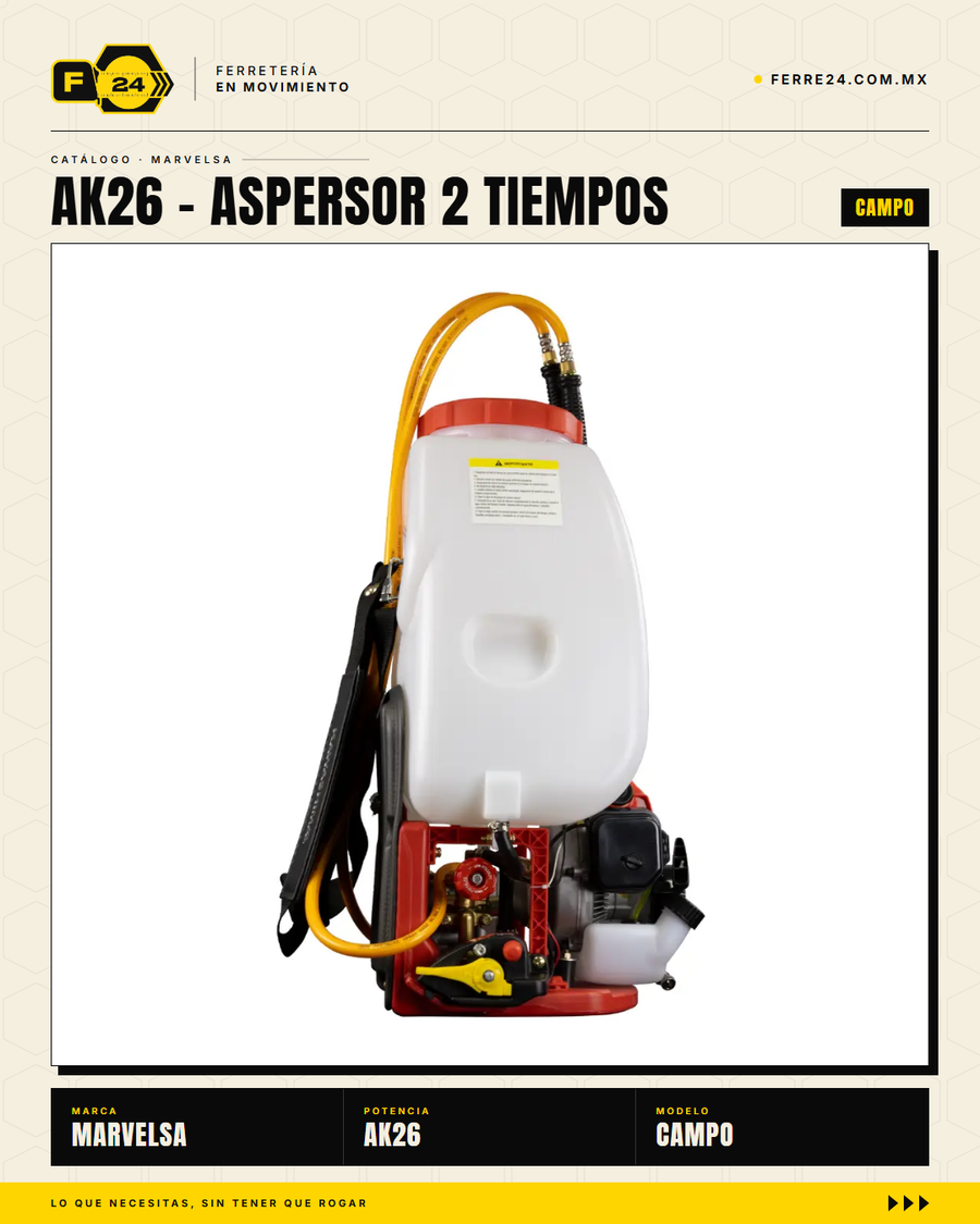 Aspersor Kawashima AK26 — Motor 2 Tiempos 26cc, Depósito 25 Litros

--- · sec_007