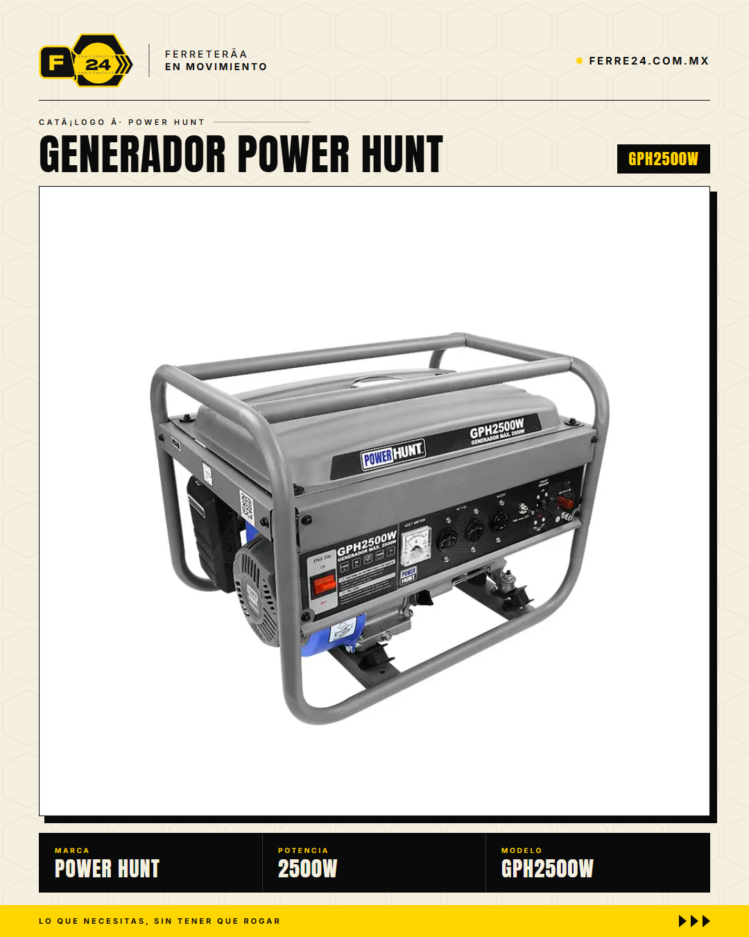 GPH2500W — vista 3/4 trasera