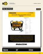 Generador portátil Parazzini GP31200: motor 3HP, 1,200W máx, tanque 6.3 L, 7 h de autonomía. Respaldo confiable para hogar, campo y emergencias desde $4,769 MXN. · sec_008