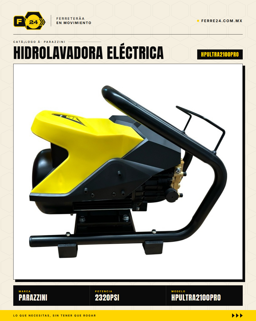 HPULTRA2100PRO — detalle bomba y conectores