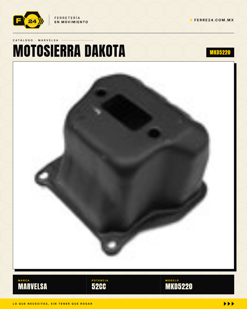 Motosierra Kawashima Dakota 52cc — Barra 20 Pulg. + Kit Completo · sec_008