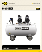 Compresor 80 L libre de aceite, doble conexión rápida. Aire limpio para pintura y neumática. Sin kit: tú usas tus accesorios. · sec_008