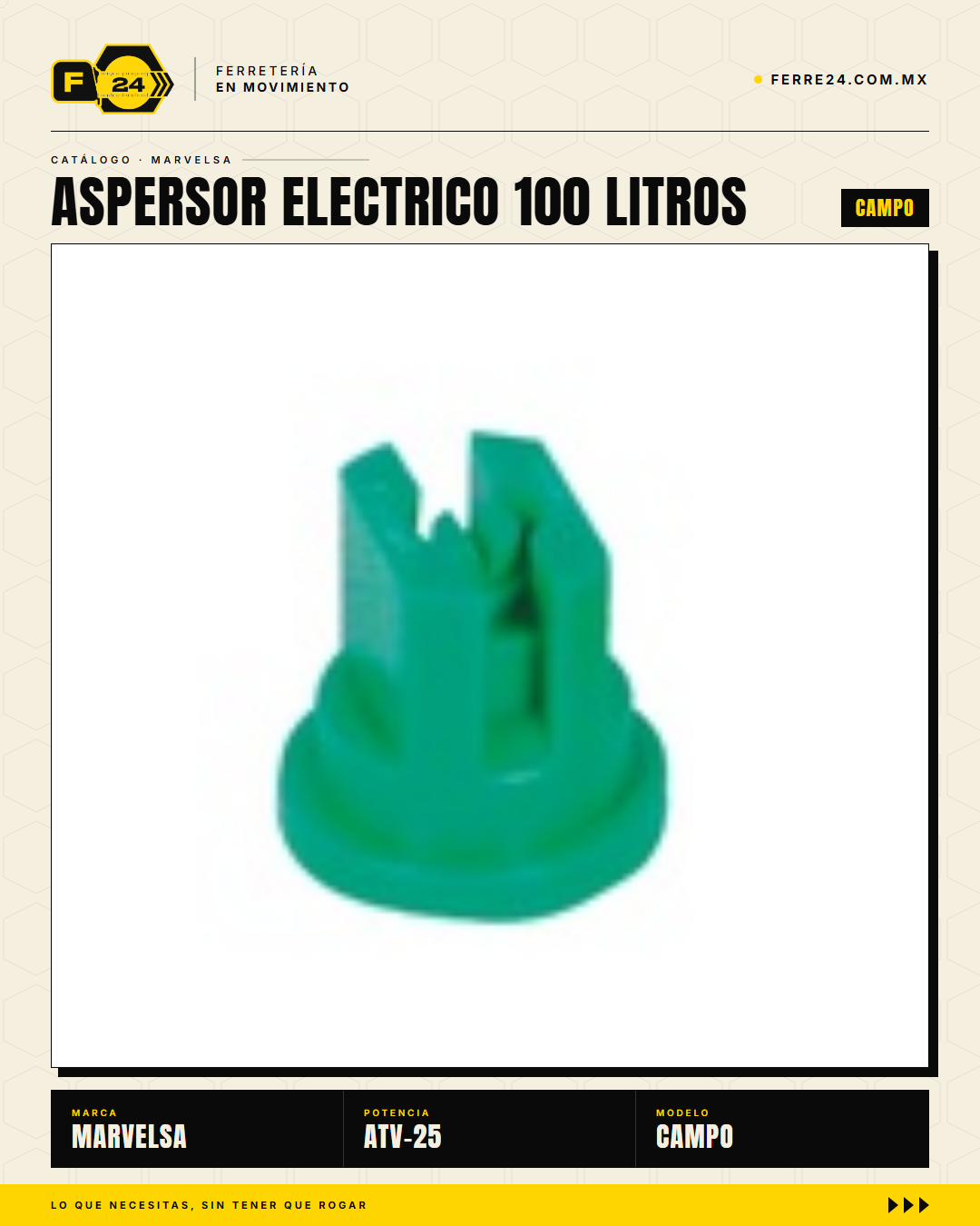 Kawashima ATV-25 — Aspersor Eléctrico 100 Litros. Sin ruido. Sin humo. Sin esfuerzo. · sec_008