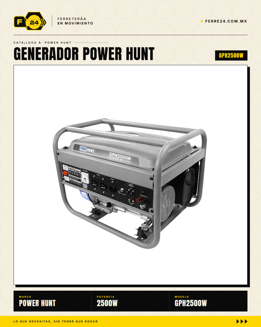 GPH2500W — panel de control detalle