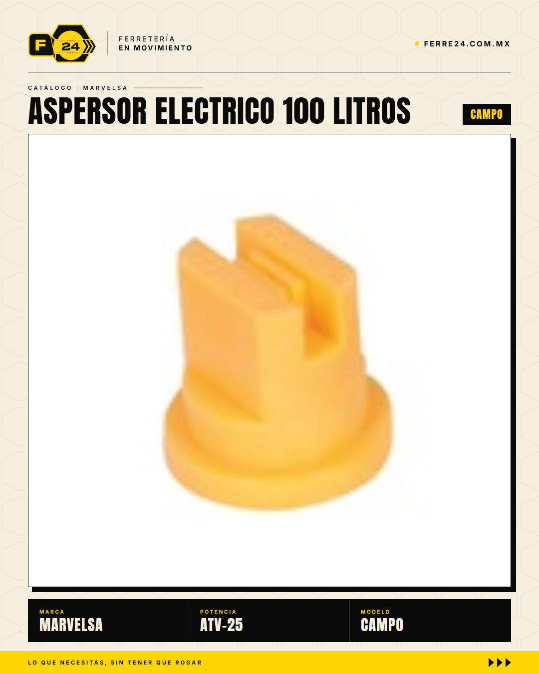 Kawashima ATV-25 — Aspersor Eléctrico 100 Litros. Sin ruido. Sin humo. Sin esfuerzo. · sec_009
