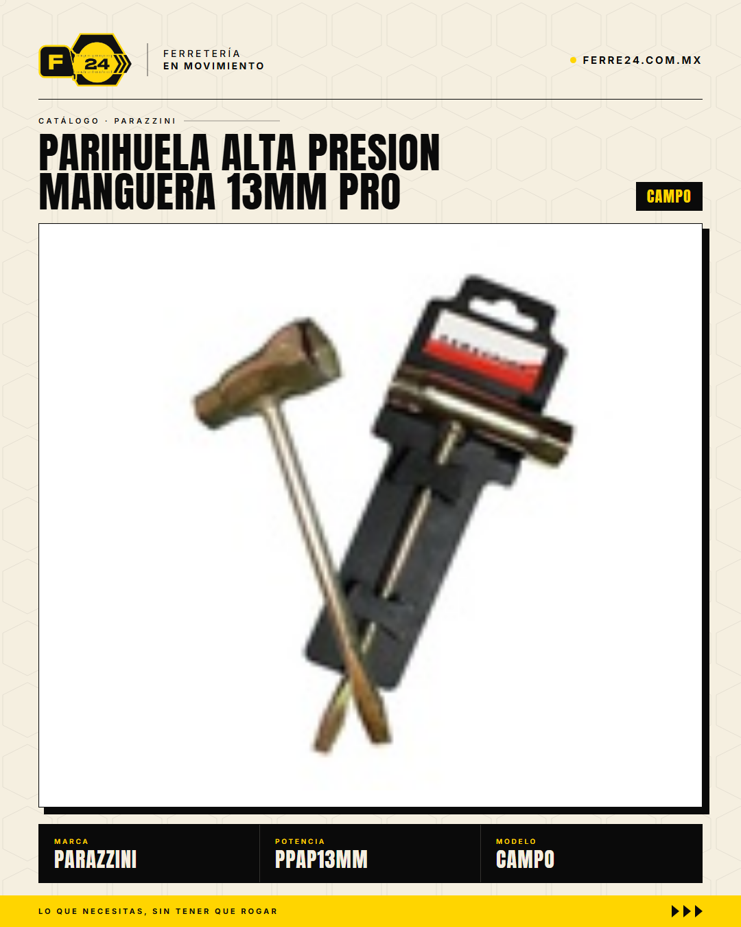 Parihuela Alta Presión Manguera 13 mm PRO — Fumigación Profesional en Grandes Extensiones · sec_009