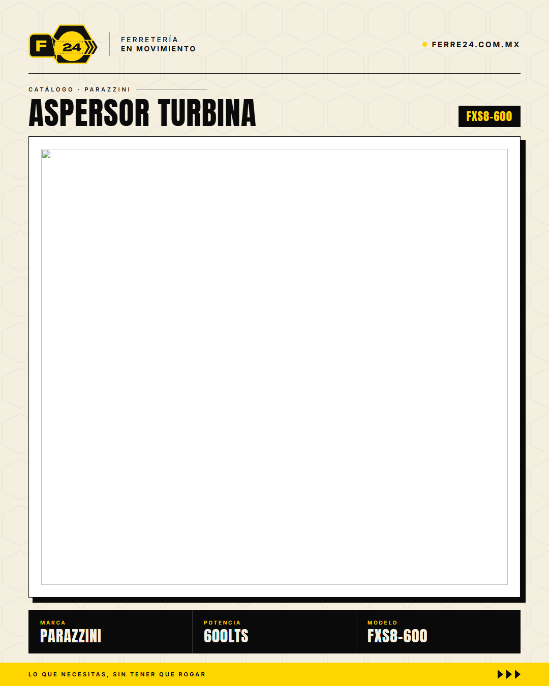 Aspersor Turbina Parazzini 600 L — PTO 50 HP · 32" · 24 Boquillas · sec_009